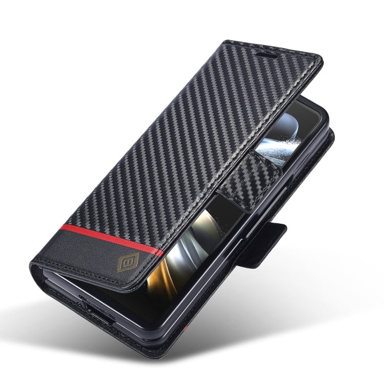 For Samsung Galaxy Z Fold6 5G LC.IMEEKE Carbon Fiber Leather Phone Case