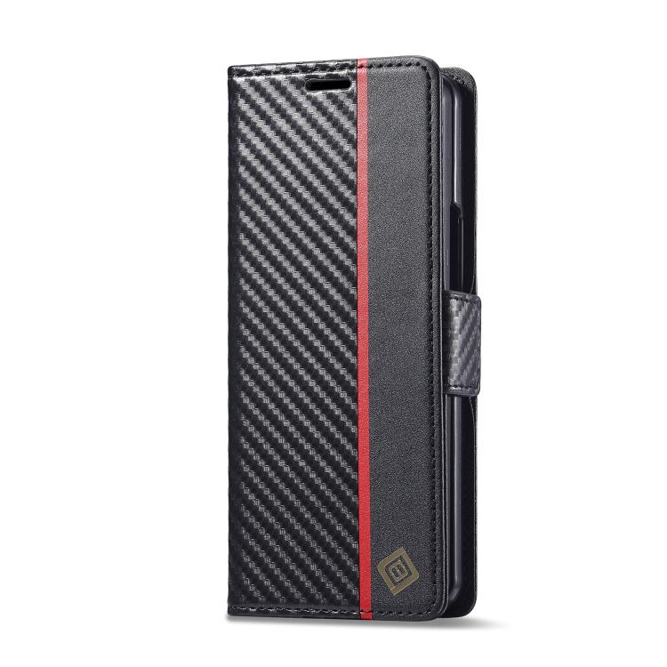 For Samsung Galaxy Z Fold7 5G LC.IMEEKE Carbon Fiber Leather Phone Case