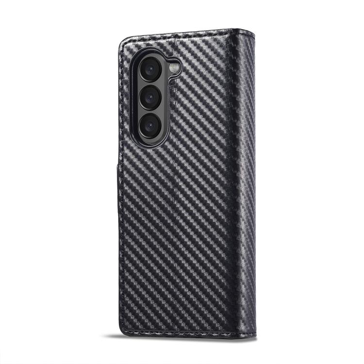 For Samsung Galaxy Z Fold7 5G LC.IMEEKE Carbon Fiber Leather Phone Case