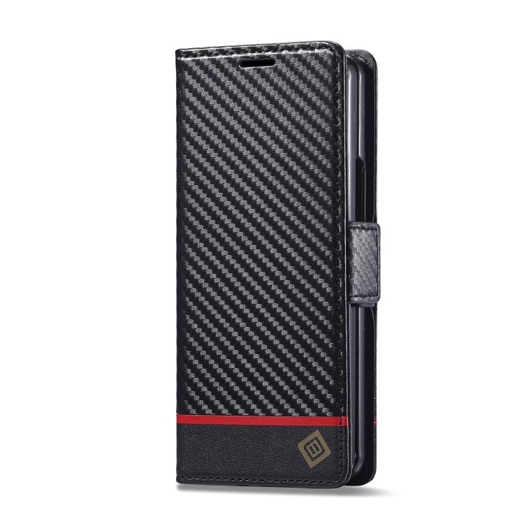 For Samsung Galaxy Z Fold7 5G LC.IMEEKE Carbon Fiber Leather Phone Case