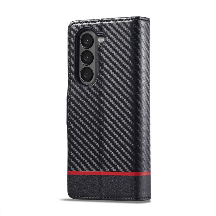 For Samsung Galaxy Z Fold7 5G LC.IMEEKE Carbon Fiber Leather Phone Case