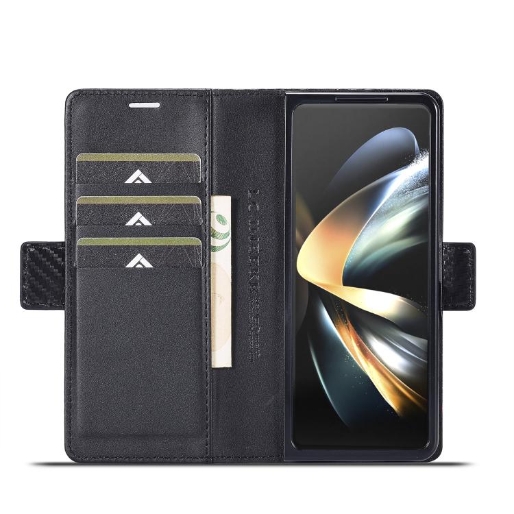 For Samsung Galaxy Z Fold7 5G LC.IMEEKE Carbon Fiber Leather Phone Case