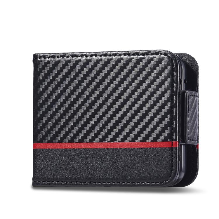 For Samsung Galaxy Z Flip7 5G LC.IMEEKE Carbon Fiber Leather Phone Case