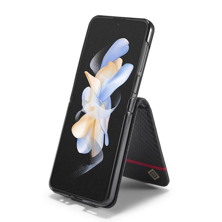 For Samsung Galaxy Z Flip7 5G LC.IMEEKE Carbon Fiber Leather Phone Case