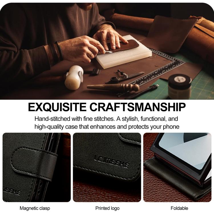 For Samsung Galaxy Z Flip7 5G LC.IMEEKE Calf Texture Leather Phone Case