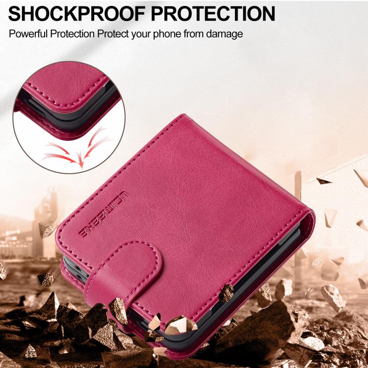 For Samsung Galaxy Z Flip7 5G LC.IMEEKE Calf Texture Leather Phone Case