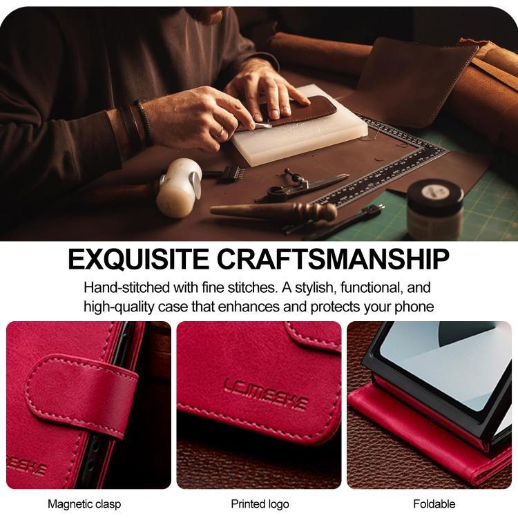 For Samsung Galaxy Z Flip7 5G LC.IMEEKE Calf Texture Leather Phone Case