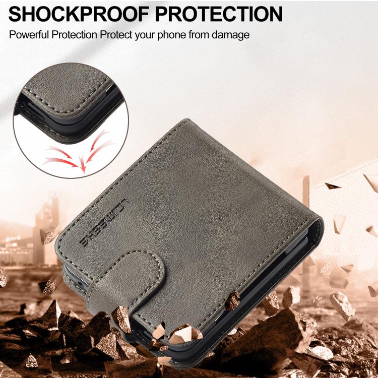 For Samsung Galaxy Z Flip7 5G LC.IMEEKE Calf Texture Leather Phone Case