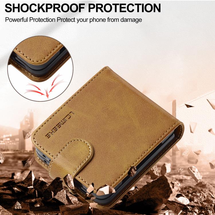 For Samsung Galaxy Z Flip7 5G LC.IMEEKE Calf Texture Leather Phone Case