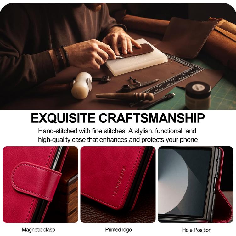 For Samsung Galaxy Z Fold7 5G LC.IMEEKE Calf Texture Leather Phone Case
