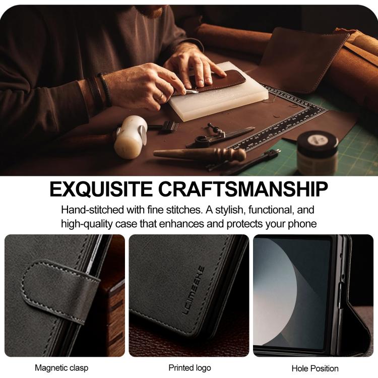 For Samsung Galaxy Z Fold7 5G LC.IMEEKE Calf Texture Leather Phone Case