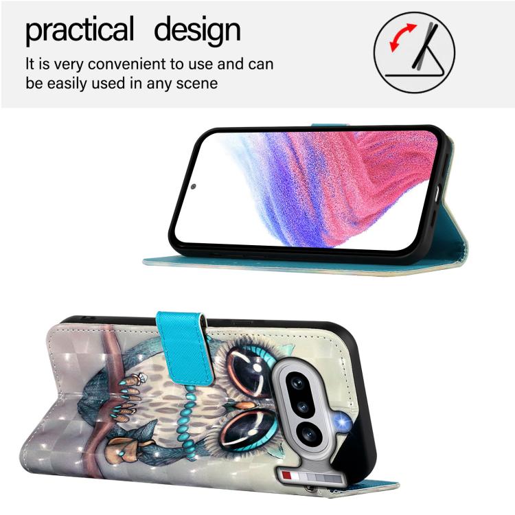 For Nothing Phone 4a 3D Painting Horizontal Flip Leather Phone Case