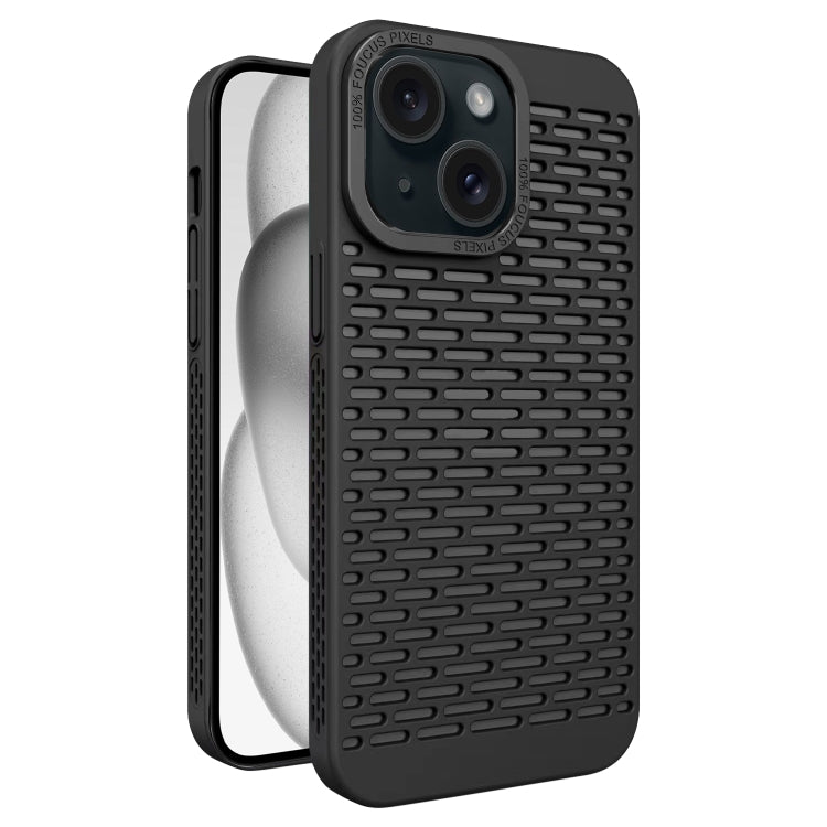 For iPhone 15 Hollow Heat Dissipation TPU Phone Case