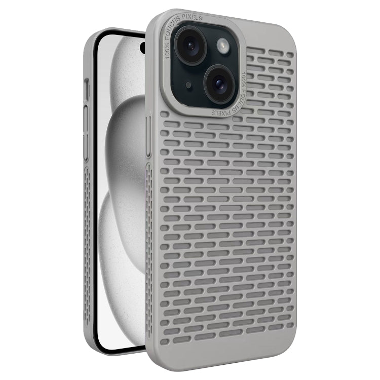 For iPhone 15 Plus Hollow Heat Dissipation TPU Phone Case