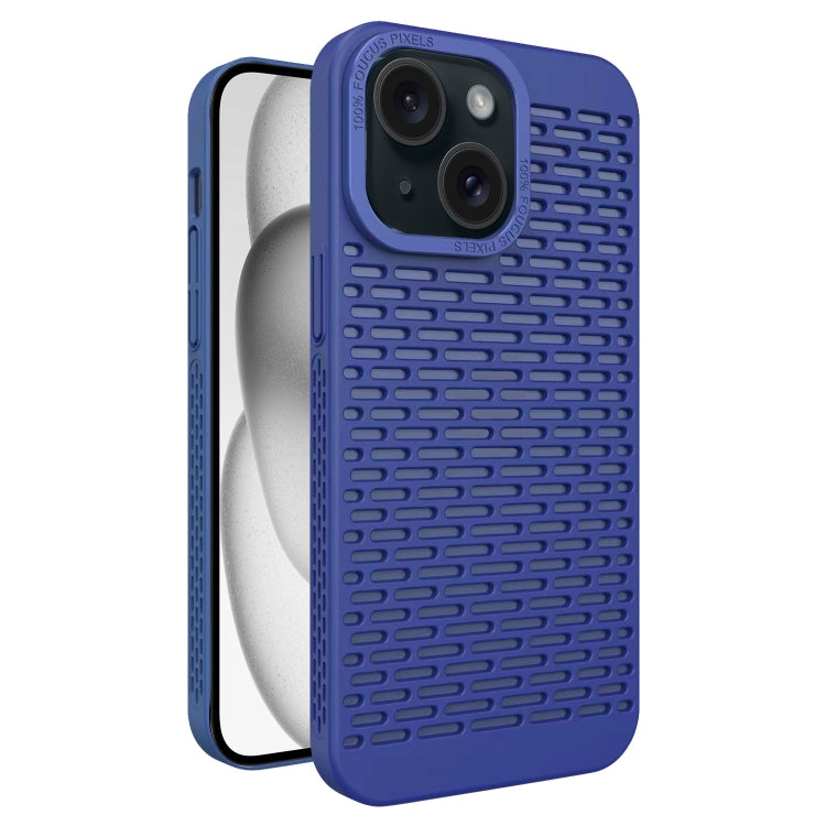 For iPhone 15 Plus Hollow Heat Dissipation TPU Phone Case