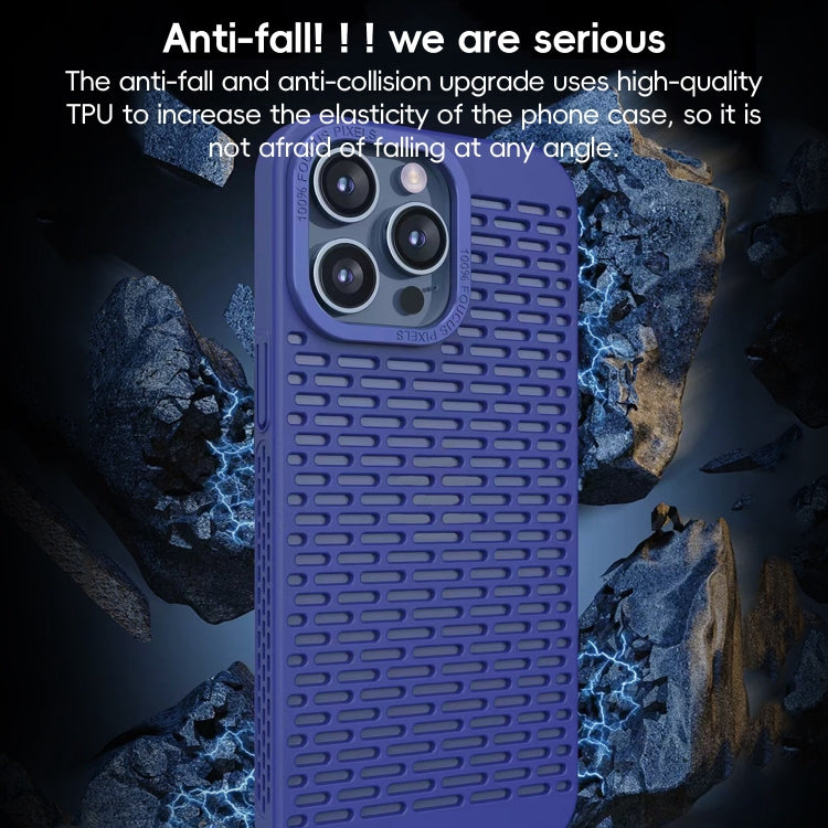 For iPhone 15 Pro Hollow Heat Dissipation TPU Phone Case