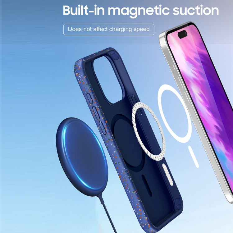 For iPhone 16 Colorful Frosted Magsafe PC Hybrid TPU Phone Case