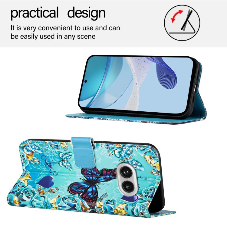 For Nothing Phone 2a Colored Drawing Pattern Plain Weave Leather Phone Case