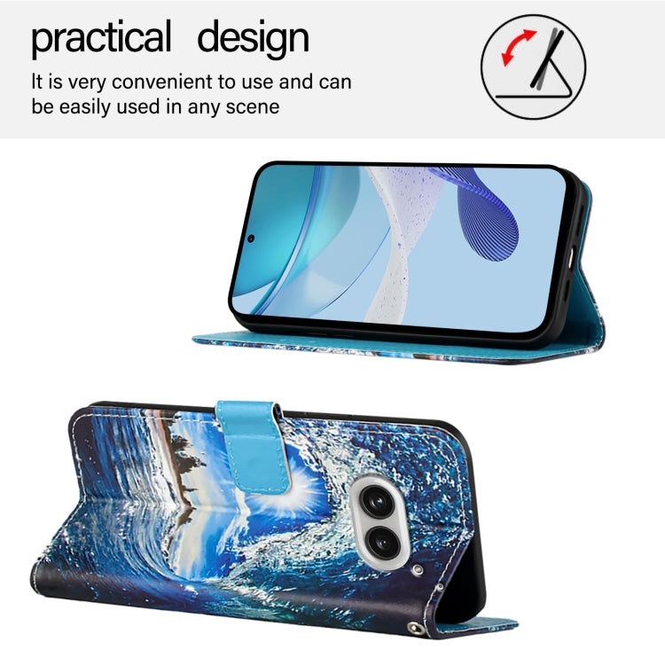 For Nothing Phone 2a Colored Drawing Pattern Plain Weave Leather Phone Case