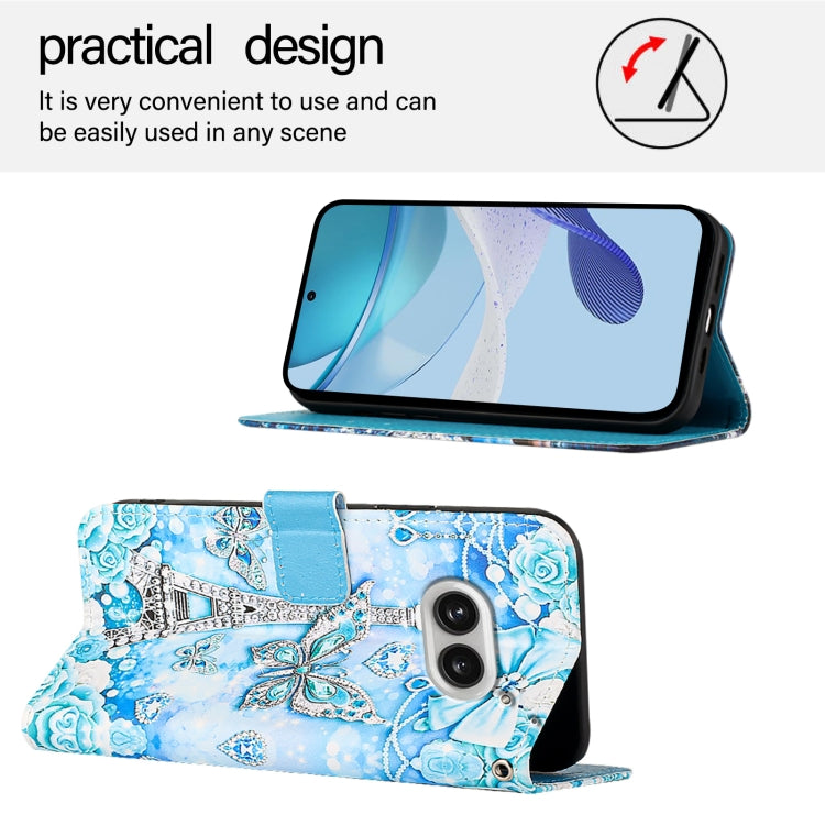 For Nothing Phone 2a Colored Drawing Pattern Plain Weave Leather Phone Case