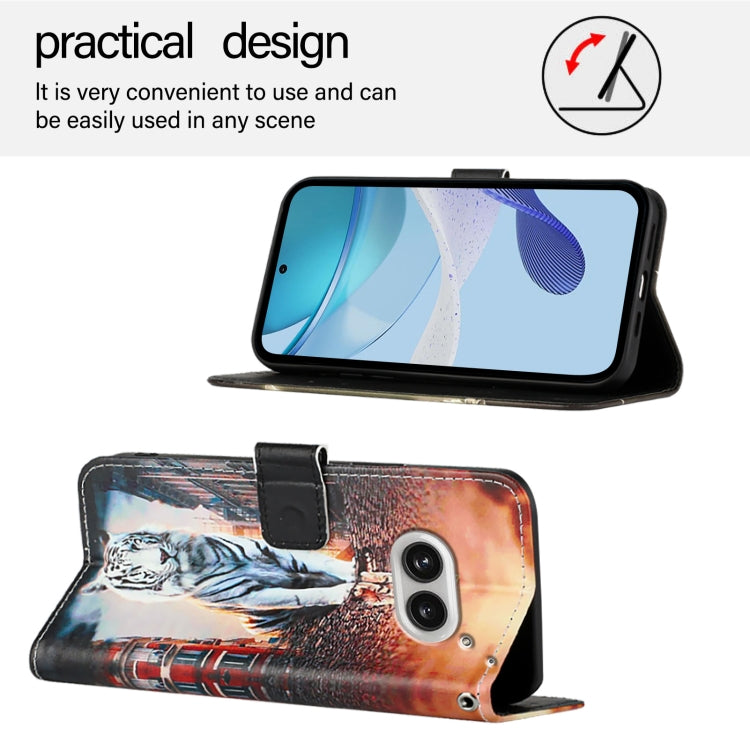 For Nothing Phone 2a Colored Drawing Pattern Plain Weave Leather Phone Case
