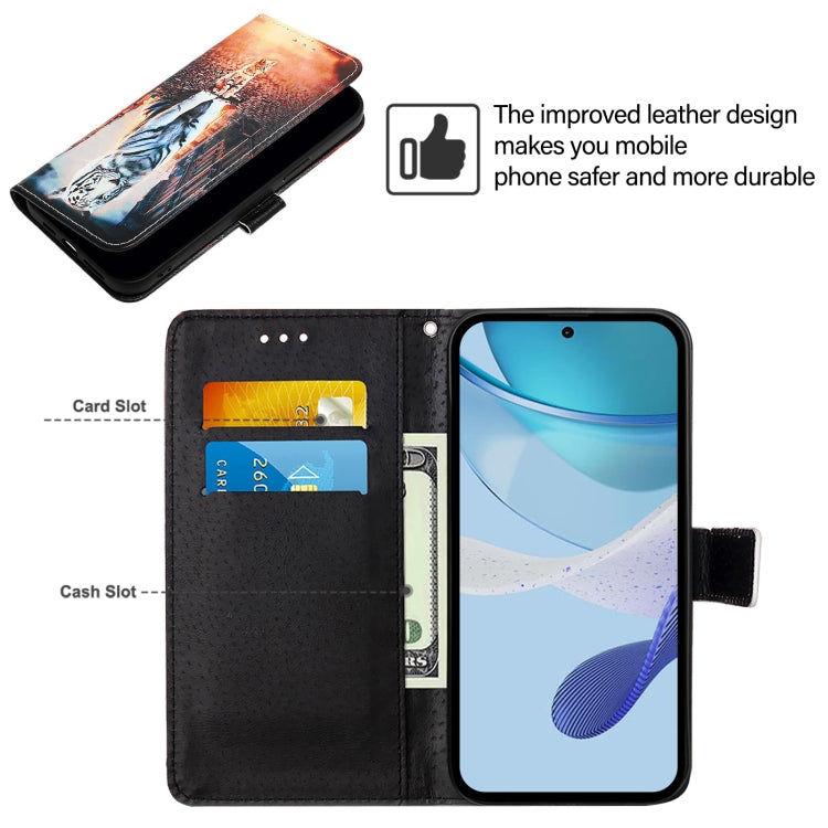 For Nothing Phone 2a Colored Drawing Pattern Plain Weave Leather Phone Case