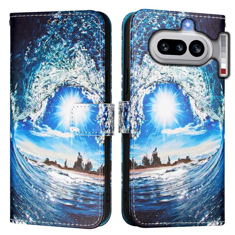 For Nothing Phone 4a Colored Drawing Pattern Plain Weave Leather Phone Case