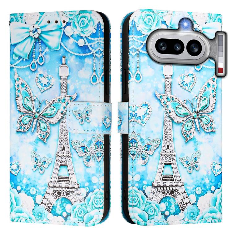 For Nothing Phone 4a Colored Drawing Pattern Plain Weave Leather Phone Case
