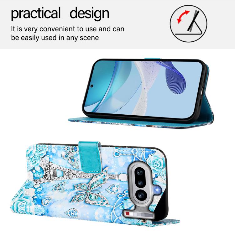 For Nothing Phone 4a Colored Drawing Pattern Plain Weave Leather Phone Case