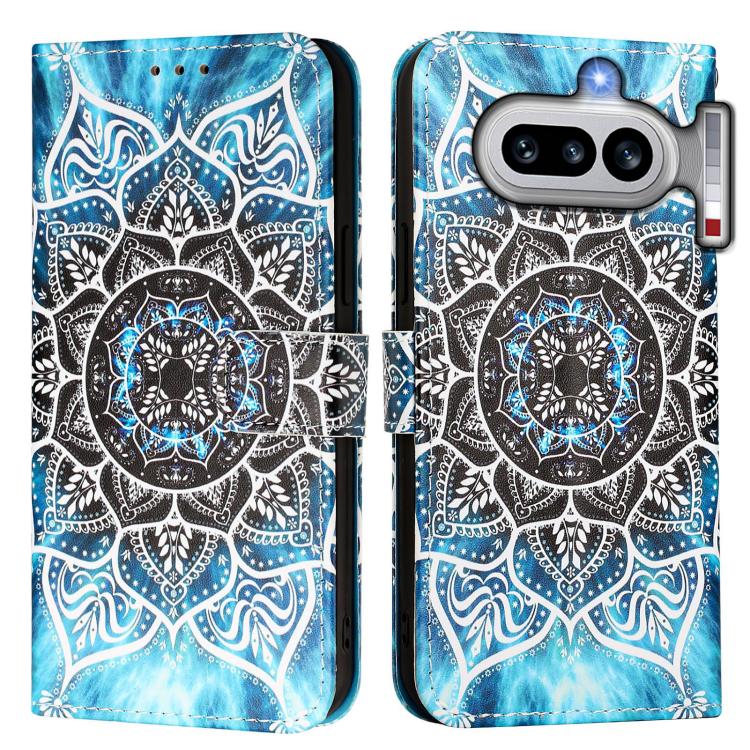 For Nothing Phone 4a Colored Drawing Pattern Plain Weave Leather Phone Case