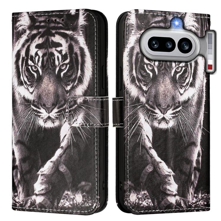 For Nothing Phone 4a Colored Drawing Pattern Plain Weave Leather Phone Case