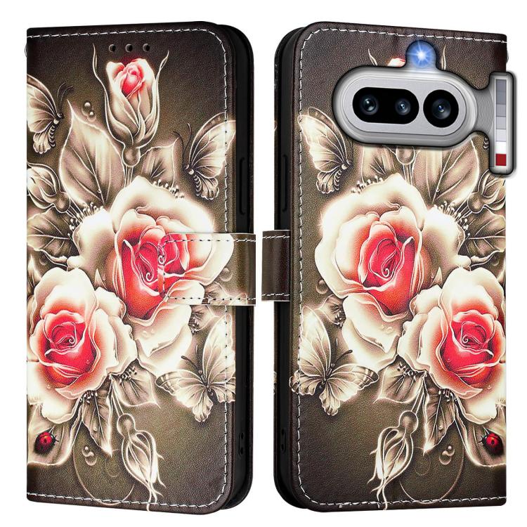 For Nothing Phone 4a Colored Drawing Pattern Plain Weave Leather Phone Case