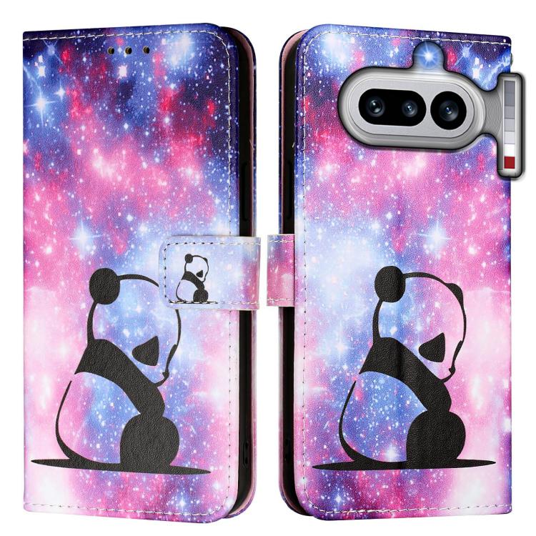 For Nothing Phone 4a Colored Drawing Pattern Plain Weave Leather Phone Case
