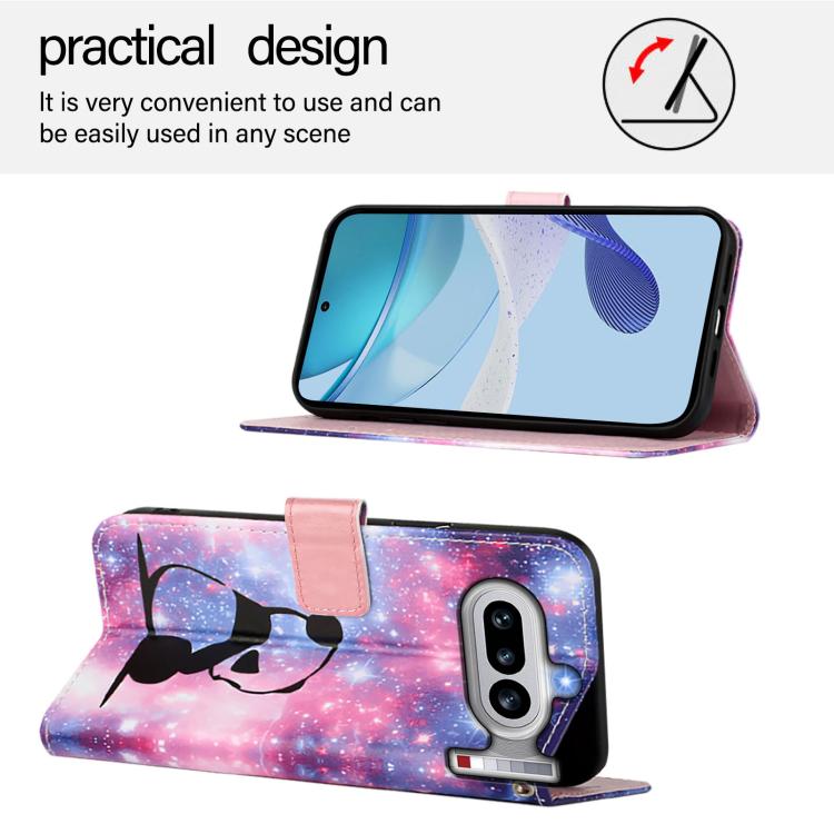 For Nothing Phone 4a Colored Drawing Pattern Plain Weave Leather Phone Case