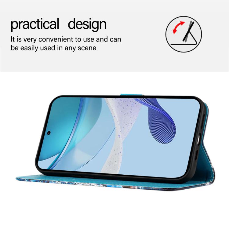 For Nothing Phone 4a Pro Colored Drawing Pattern Plain Weave Leather Phone Case