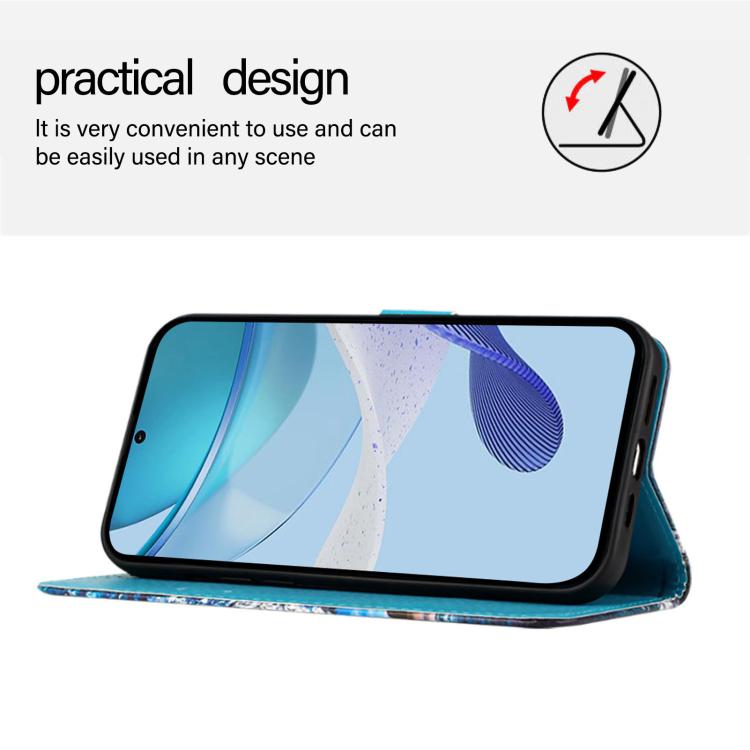 For Nothing Phone 4a Pro Colored Drawing Pattern Plain Weave Leather Phone Case