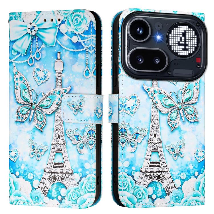 For Nothing Phone 4a Pro Colored Drawing Pattern Plain Weave Leather Phone Case
