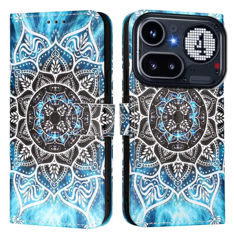 For Nothing Phone 4a Pro Colored Drawing Pattern Plain Weave Leather Phone Case