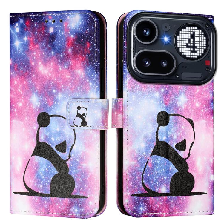 For Nothing Phone 4a Pro Colored Drawing Pattern Plain Weave Leather Phone Case