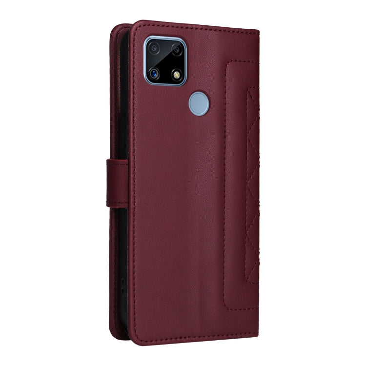 For Realme C15 / C25 / 7i Diamond Lattice Leather Flip Phone Case