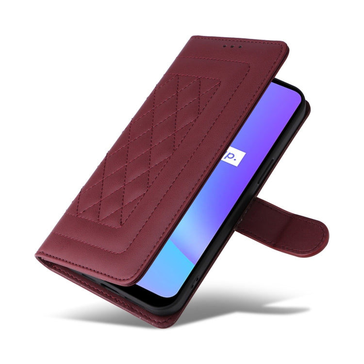 For Realme C15 / C25 / 7i Diamond Lattice Leather Flip Phone Case