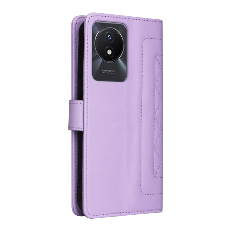 For vivo Y02 Diamond Lattice Leather Flip Phone Case