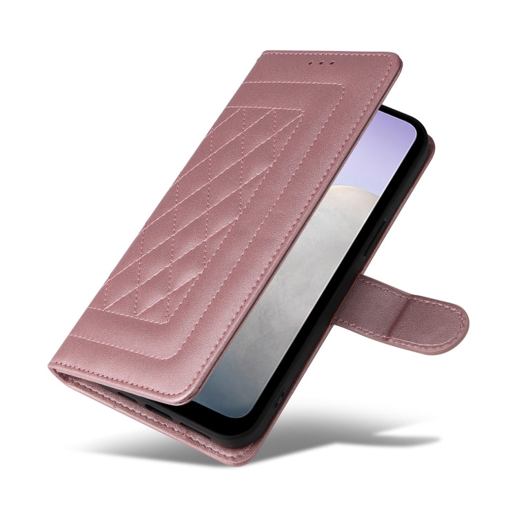 For vivo Y02 Diamond Lattice Leather Flip Phone Case
