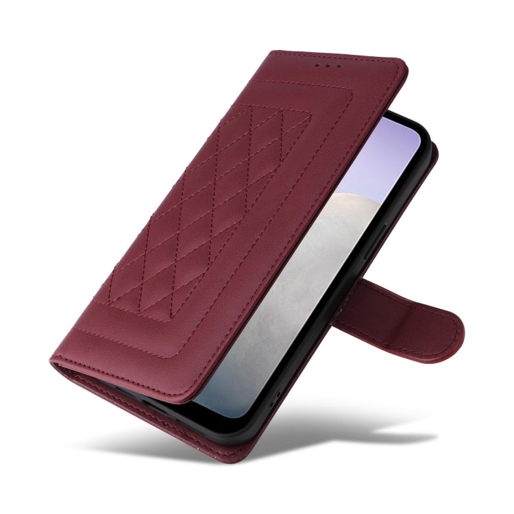 For vivo Y02 Diamond Lattice Leather Flip Phone Case