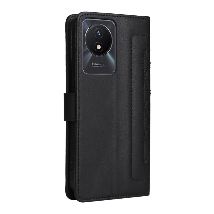 For vivo Y02 Diamond Lattice Leather Flip Phone Case