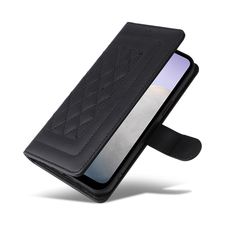 For vivo Y02 Diamond Lattice Leather Flip Phone Case