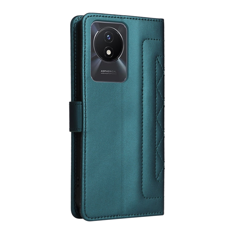For vivo Y02 Diamond Lattice Leather Flip Phone Case