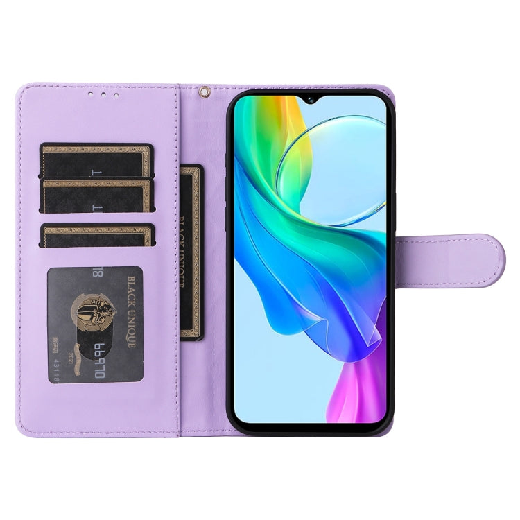 For vivo Y03 Diamond Lattice Leather Flip Phone Case