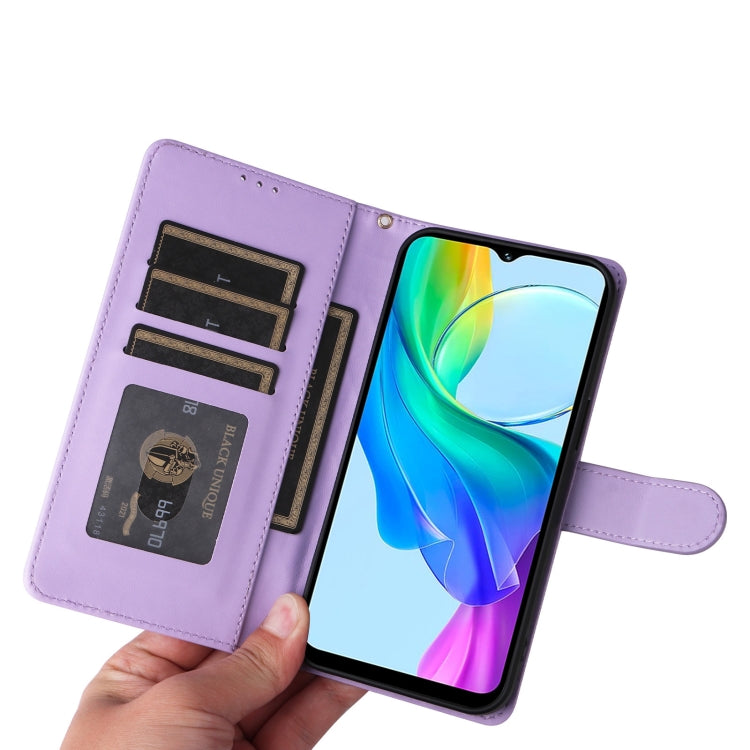 For vivo Y03 Diamond Lattice Leather Flip Phone Case