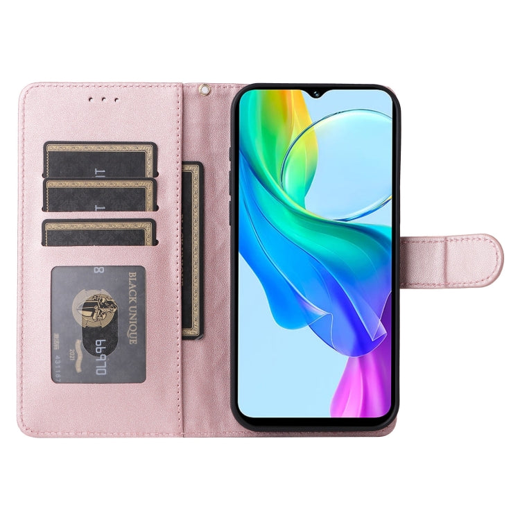 For vivo Y03 Diamond Lattice Leather Flip Phone Case
